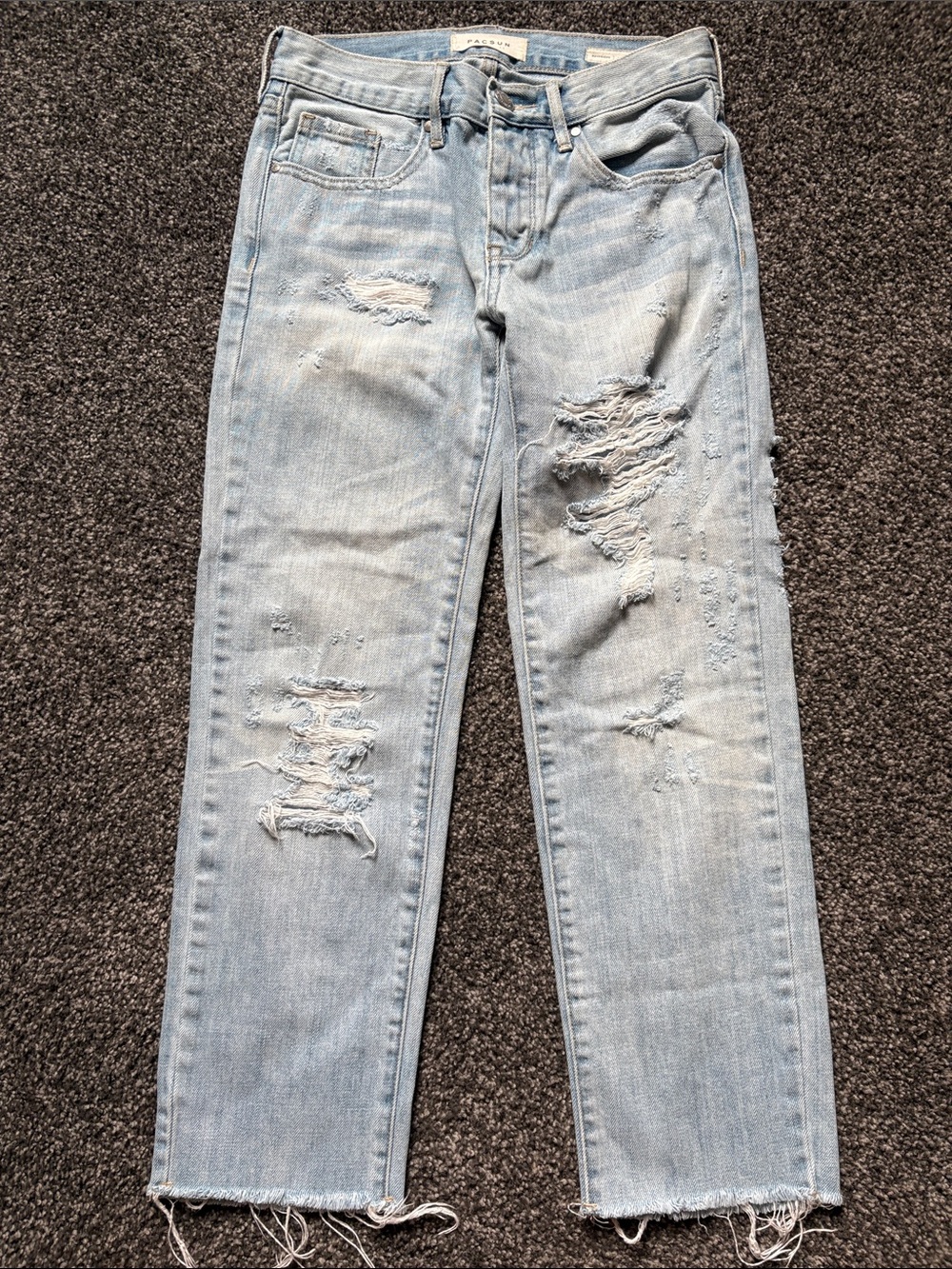 PacSun Light Blue Distressed Straight Jeans